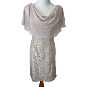 J. Howard Special Occasion Mother of the Bride Champagne Colored Dress Size 6